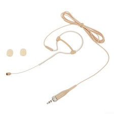 Beige Single Earhook Headset Mic Headworn Microphone 3.5mm 3 Pin 4 Pin XLR Co...