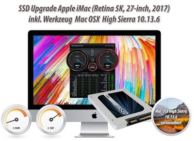 1TB SSD Upgradekit iMac 27 inch A1419 2017 OSX 10.13.6  inkl. Tools