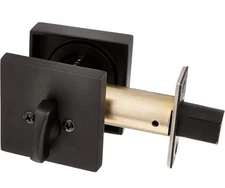 Emtek 8469US19 Square Brass Single Cylinder Keyed Deadbolt - Flat Black