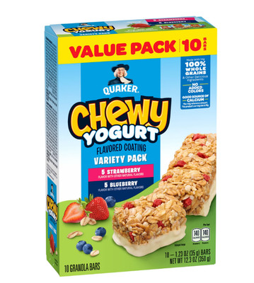 Quaker Chewy Yogurt Strawberry and Blueberry Variety Pack, 12.3 oz, 10 Count