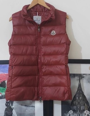 Moncler Ghany Gilet Women s Goose Down Vest - Red - Size M/L - Proof of Authenti