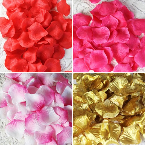 100 stücke Stoff Künstliche Rosenblätter für Hochzeit Dekoration (Gold) - Bild 3 von 12