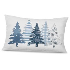 Blue Christmas Decor - Snowflake  Tree Pillow Covers, Cases  Blue-01
