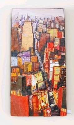 New York City Original Acrylgemälde Mixed Media 100x50 cm | Bernhard Gerner