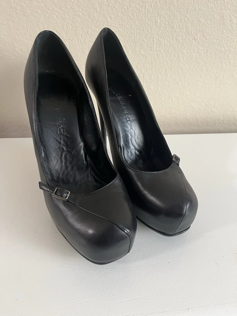 Escarpins Noirs Nina Ricci Taille 7.5 US - Talons Mi-hauts (2-2.9 Pouces), Satin, Bout Pointu - Neuf Sans Boîte