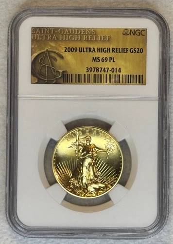 2009 $20 Ultra High Relief St Gaudens Double Eagle 1 oz .9999 Gold NGC MS69 PL