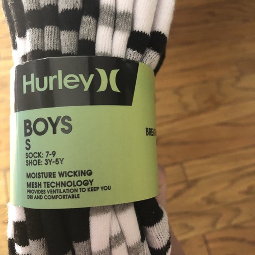 HURLEY Boys 10 Pair Low Cut, Moisture Wicking Socks Size 3Y-5Y Black/Grey/White - Picture 4 of 10