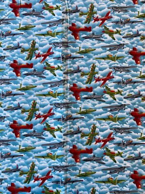 MICHAEL MILLER FABRIC~Flying High~FLANNEL~Piper Planes~Fighter Jets-Planes~3.75y