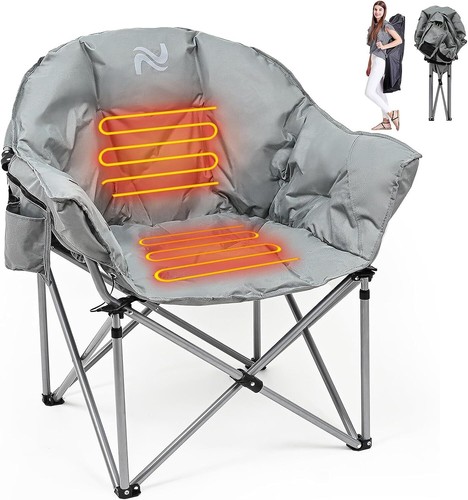 SLSY Heated Camping Chair, Portable Heated Camping Chairs Outdoor Support 500 lb