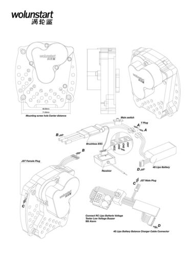 wolunstart 1/5 RC car E-Starter MCD FG Losi 5IVE-T HondaGXH50 replacePullStarter - Picture 5 of 17