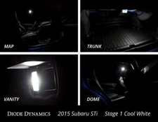 Diode Dynamics White Interior LED Light Bulbs Kit for 2015-2020 Subaru WRX STi