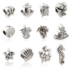 60Pcs Silver Tortoise Starfish Space Bead Large Hole for Jewelry Bracelet Making