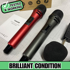 Tonor Wireless Microphones Tw320 Grey & Red (tested/working/ Includes All Items)