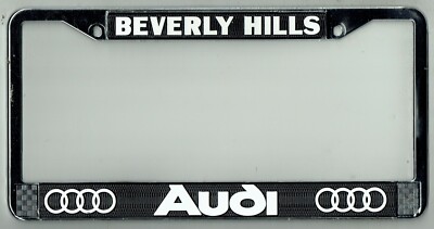 SUPER RARE Beverly Hills Audi California Vintage Dealer License Plate Frame