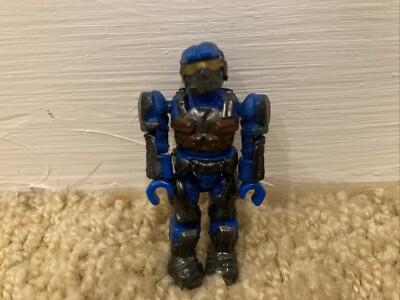 HALO MEGA BLOKS UNSC COBALT BLUE MARINE MINI FIGURE VERSUS BATTLE PACK!