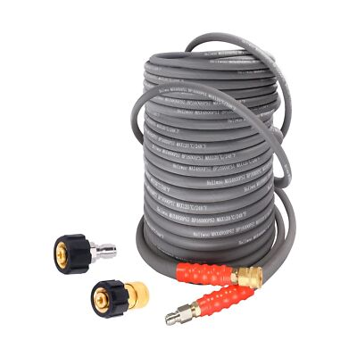 #ad Heliwoo 3 8#x27;#x27; Pressure Washer Hose 100 FT Hot and Cold Water Power Washer Ho... $222.48