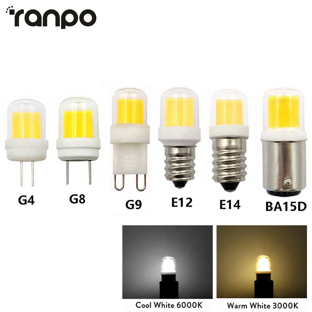 Mini Bombilla LED MAZORCA Regulable 5W G4 G8 G9 E11 E14 BA15S BA15D Lámpara de Luz 220V 240V