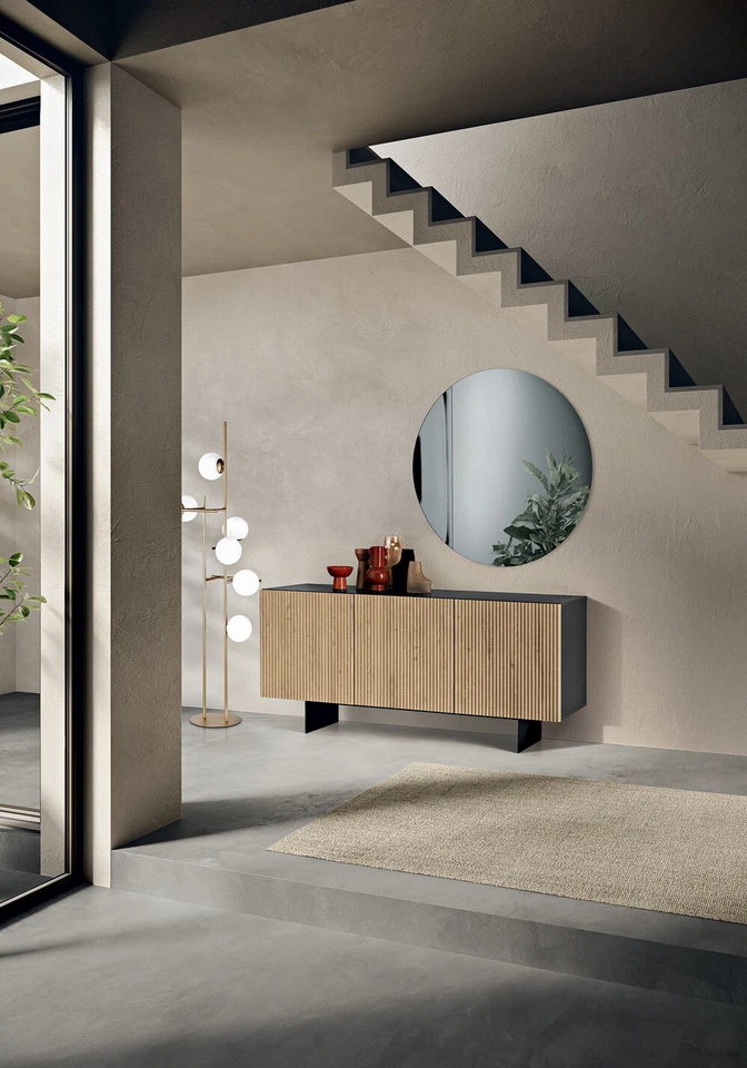 Buffet Design Moderne 3 Portes Chêne Clair Pour Salle À Manger CIC-581 - Photo 3/3
