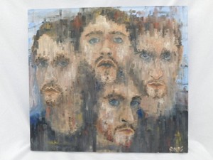 Original Oil Painting Multiple Faces x22 Artist Signed Vanas Great Perspective Ebay