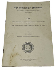 1915 USDA University Of Minnesota Corn Farm Crops Yield Management Booklet Book