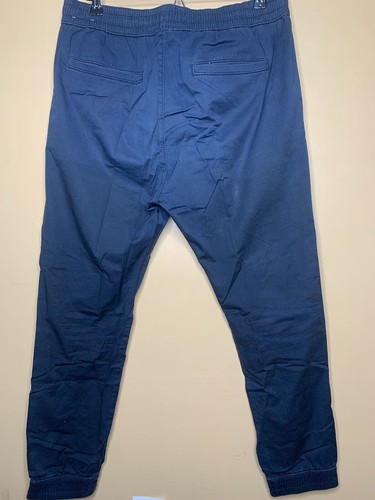 Hollister Men's Size Large Chino Joggers High Rise Blue Elastic Waist Drawstring - Picture 13 of 17