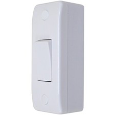 Architrave Light Switch 2-Way 1 Gang with 16mm Pattress Surface Box White