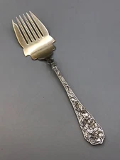 Bouquet by Durgin Sterling Silver small Serving Fork 8", circa 1880