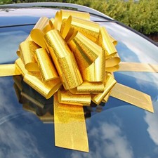 BIG GOLD CAR BOW - Mega Giant Extra Large Bow, Birthday Presents, XMAS Gifts