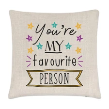 You're My Favourite Person Stars Linen Cushion Cover Pillow - Valentines Day