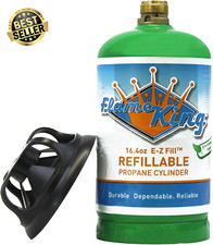 Refillable 1LB Propane Cylinder Tank - Safe, Legal, DOT Compliant, 16.4 Oz,Green