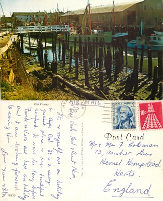 s17753 Alte Pfähle, Cape Cod, Massachusetts, USA Postkarte 1970 Stempel