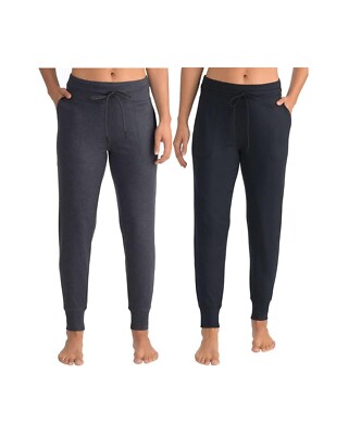NWoT Lole Womens Drawstring Ribbed Cuff Jogger Black/Gray Size S $50 4D100