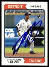 2023 Topps Heritage Baseball Brendon Davis RC Detroit Tigers #67 Signed Card