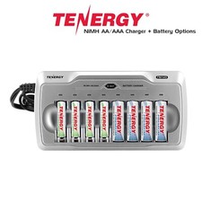 Tenergy TN145 AA AAA 8 Bay NiMH Battery Charger with Battery Options