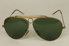 1960's Vintage Italian GA F Aviator Man Sunglasses Green Tinted