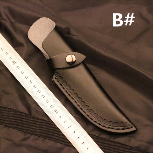 Portable Retro Cowhide Leather Straight Knife Sheath Pouch Cover For Fixed Blade - Picture 14 of 21