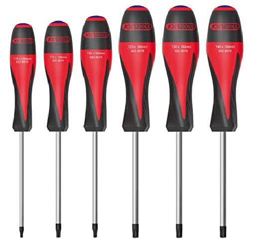 KS Tools 922.6070 - Set di 6 cacciaviti Ultimate®, punta piatta, torx®