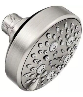 Moen 26313SRN Avira 4-Spray 4.1 in. Single Wall Mount Fixed Shower Head in Spot 