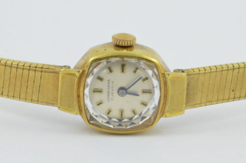 Junghans Damen Watch 20MM Steel Gold Plated Vintage RAR with Band Hand Wound