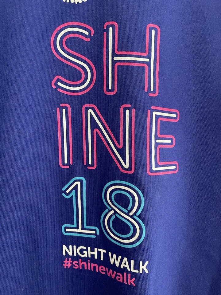 Cancer Research UK Unisex Blue Charity TShirt Shine 18 Night Walk UK