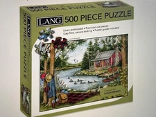 ⭐ PICNIC BY THE LAKE 500 PIECE LANG JIGSAW PUZZLE SUSAN WINGET