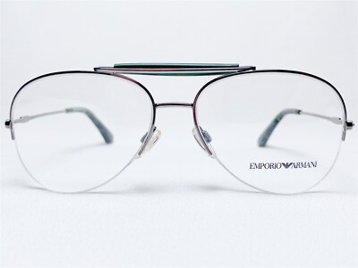 NEW Emporio Armani EA1020 3060 Mens Gunmetal Aviator Eyeglasses
