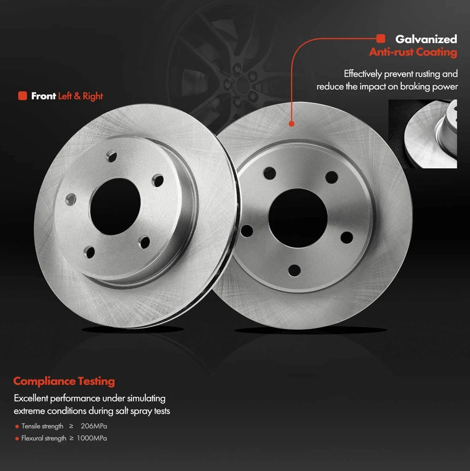 Rotores de freno de disco delanteros de 312,1 mm 2 piezas para Dodge Dakota Mitsubishi Raider Ram Foto 2 de 4