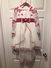 Richie House Los Angeles Girls Size 6 Pink  White High Low Dress