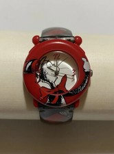 Vintage Dr.Seuss Cat in the Hat -Tick Tock Wrist Watch 1998 RARE!PHOTOS!🆓🇺🇸🚢