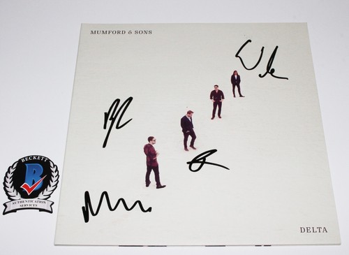 MUMFORD & SONS BAND SIGNED 'DELTA' ALBUM VINYL RECORD BECKETT COA AND MARCUS +3 - Picture 1 of 4