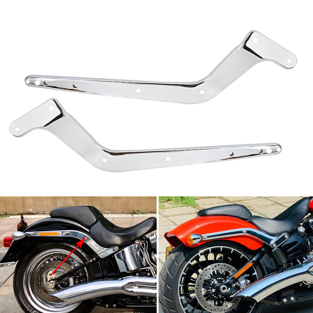 Replica Rear Fender Struts Chrome Covers Smooth for Harley Softail