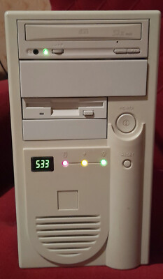 Computer case,AT,mhz display for old motherboard 386,486, socket7, slot1,s.370