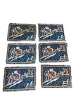 Christmas Tapestry Table Place Mats Holiday Christmas Santa Woven Decor Set of 6