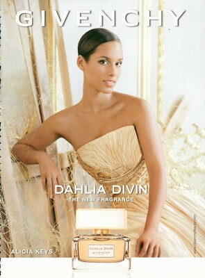 GIVENCHY Perfume  Magazine  Print Ad Advert ALICIA KEYS VTG Dahlia Divin 2013